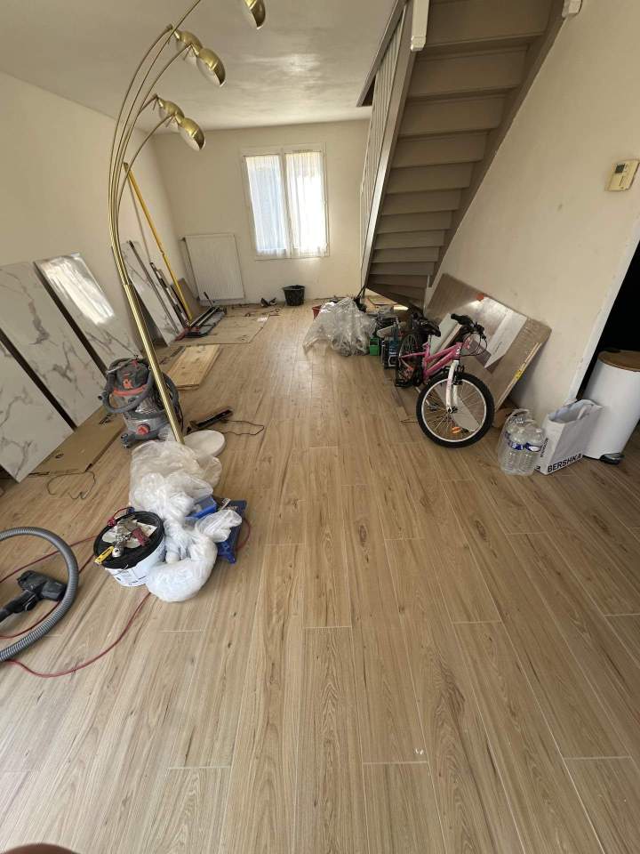 Carrelage type parquet intérieur 